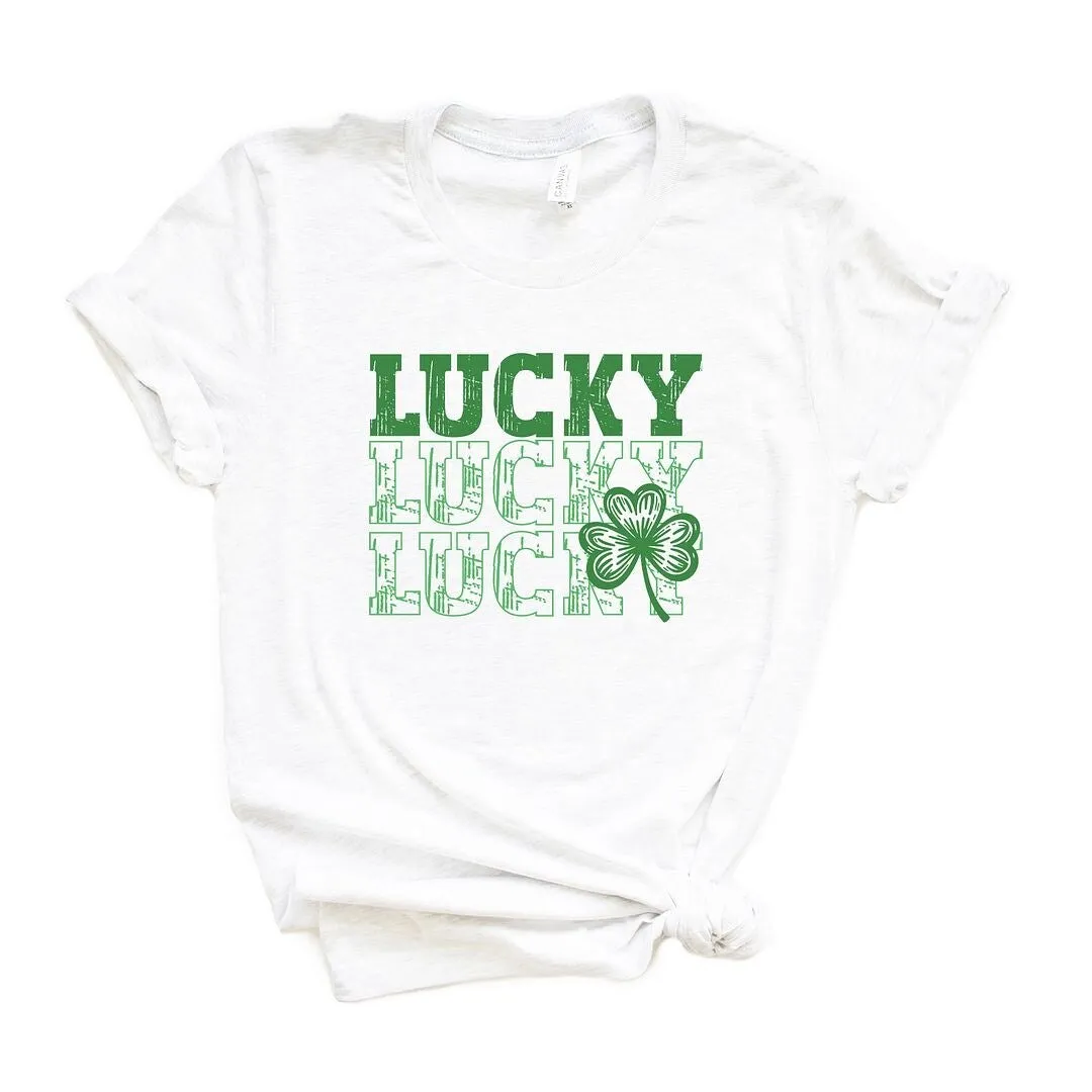 Bold Green Lucky Stacked Short Sleeve Crewnneck Tee sold by Zulily product image thumbnail 2