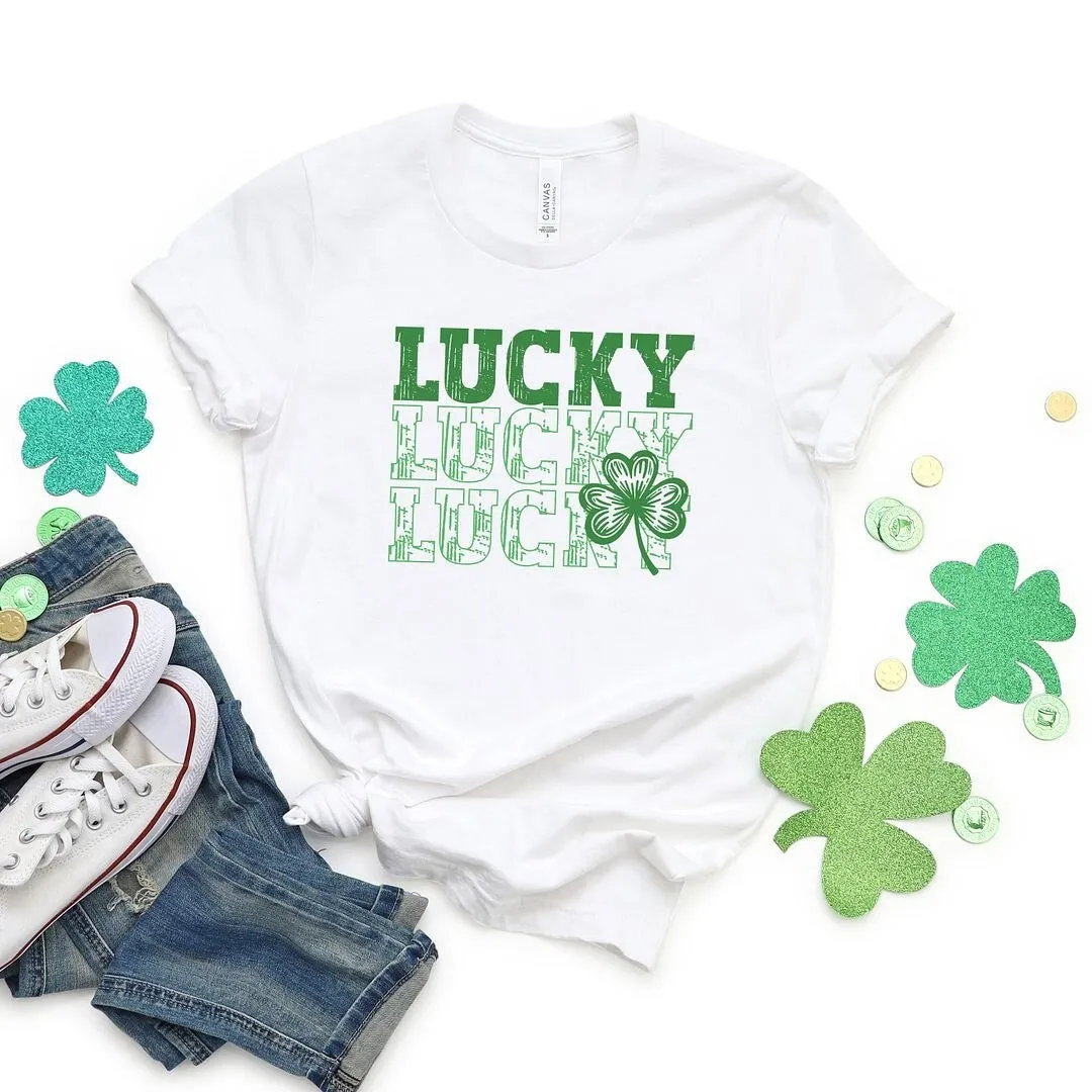 Bold Green Lucky Stacked Short Sleeve Crewnneck Tee sold by Zulily product image thumbnail 4