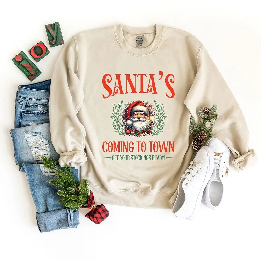 Santa's Comin To Town Vintage Graphic Sweatshirt sold by Zulily product image thumbnail 4