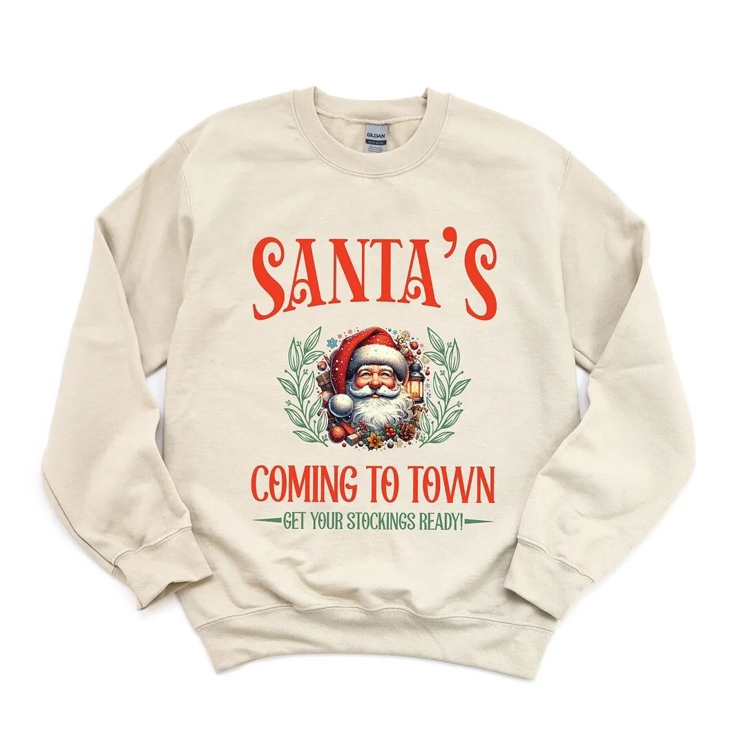 Santa's Comin To Town Vintage Graphic Sweatshirt sold by Zulily product image thumbnail 5