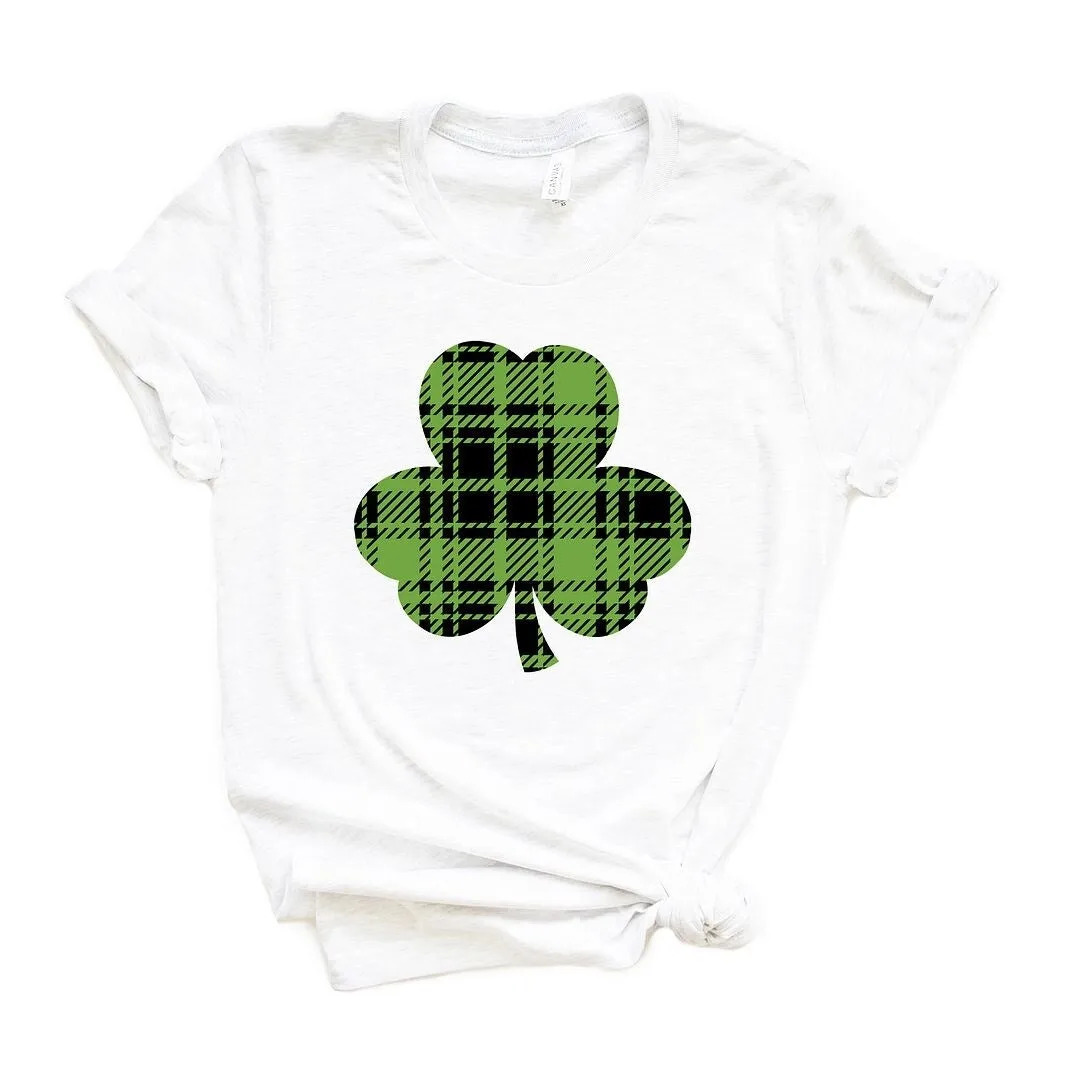 Buffalo Plaid Clover Short Sleeve Crewnneck Tee sold by Zulily product image thumbnail 4