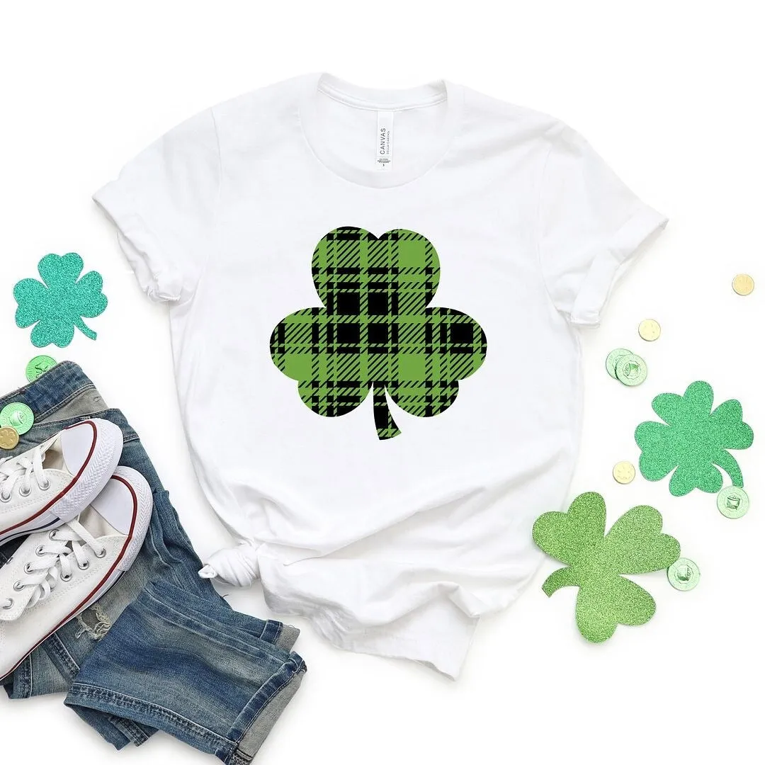 Buffalo Plaid Clover Short Sleeve Crewnneck Tee sold by Zulily product image thumbnail 3