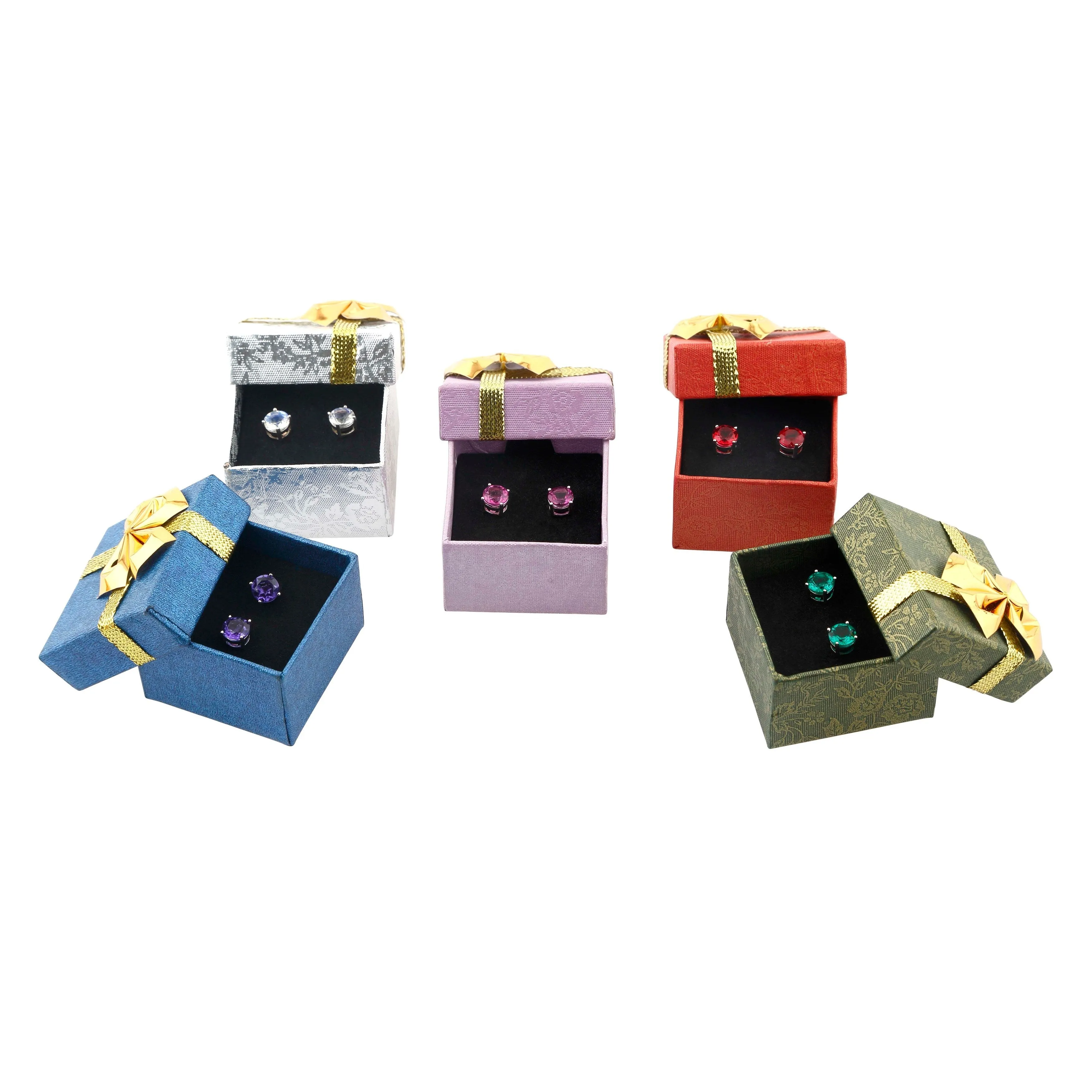 Set of 5 - Sterling Silver and Gemstone Stud Earrings sold by Zulily product image thumbnail 2