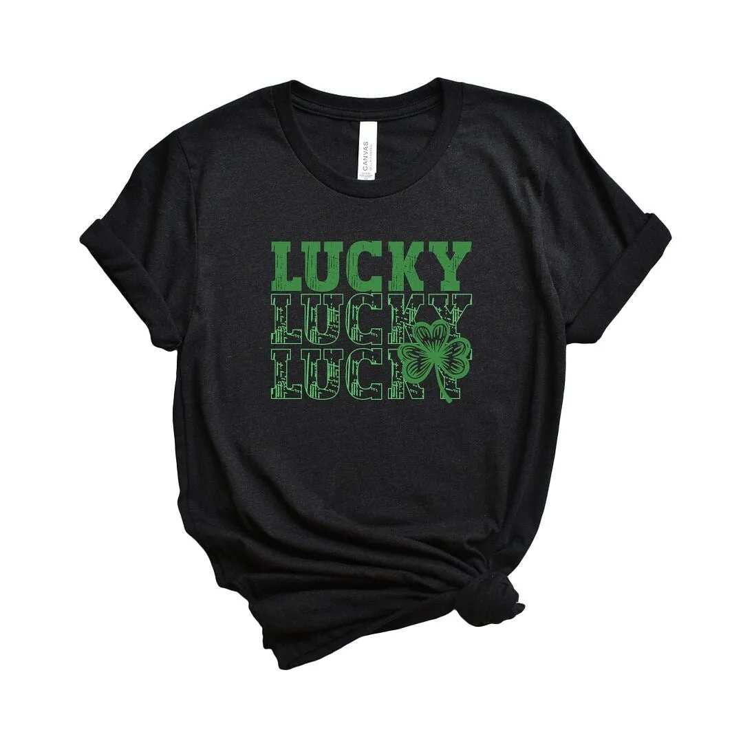 Bold Green Lucky Stacked Short Sleeve Crewnneck Tee sold by Zulily product image thumbnail 2