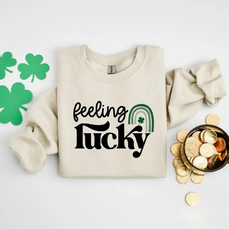 Feeling Lucky Rainbow Graphic Sweatshirt sold by Zulily