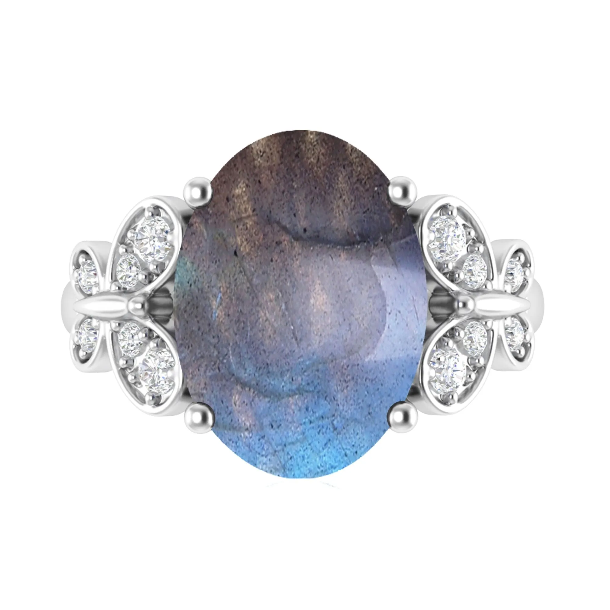 V3 Jewelry Sterling Silver with Natural Labradorite and White Topaz Solitaire Ring sold by Zulily product image thumbnail 5
