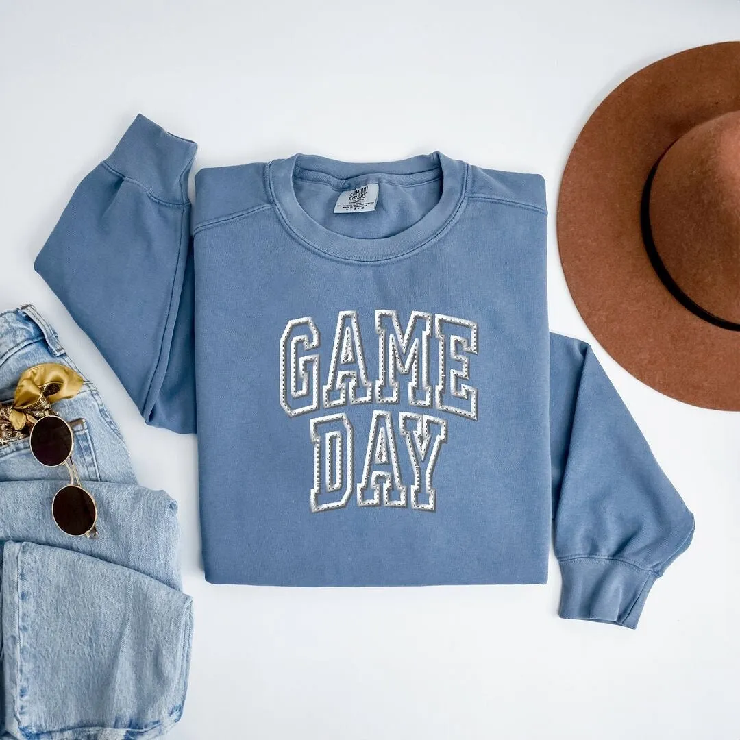 Embroidered Game Day Arched Garment Dyed Sweatshirt sold by Zulily product image thumbnail 4