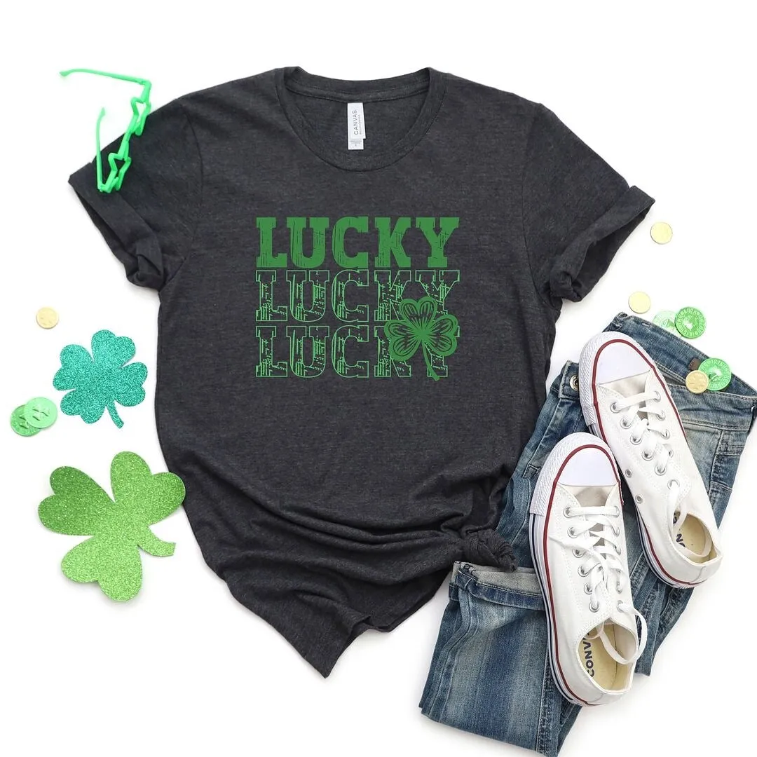 Bold Green Lucky Stacked Short Sleeve Crewnneck Tee sold by Zulily product image thumbnail 4