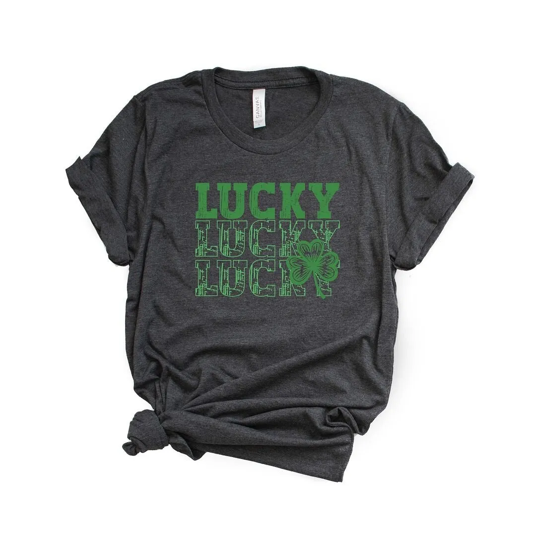 Bold Green Lucky Stacked Short Sleeve Crewnneck Tee sold by Zulily product image thumbnail 2