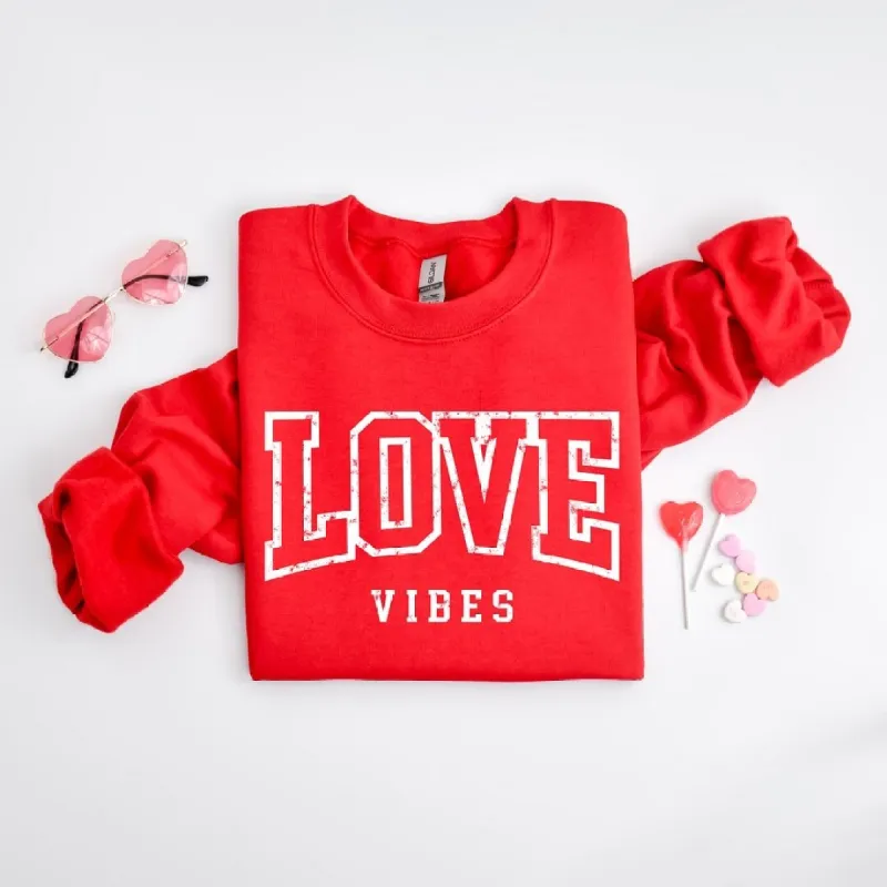 Love Vibes Varsity Graphic Sweatshirt sold by Zulily