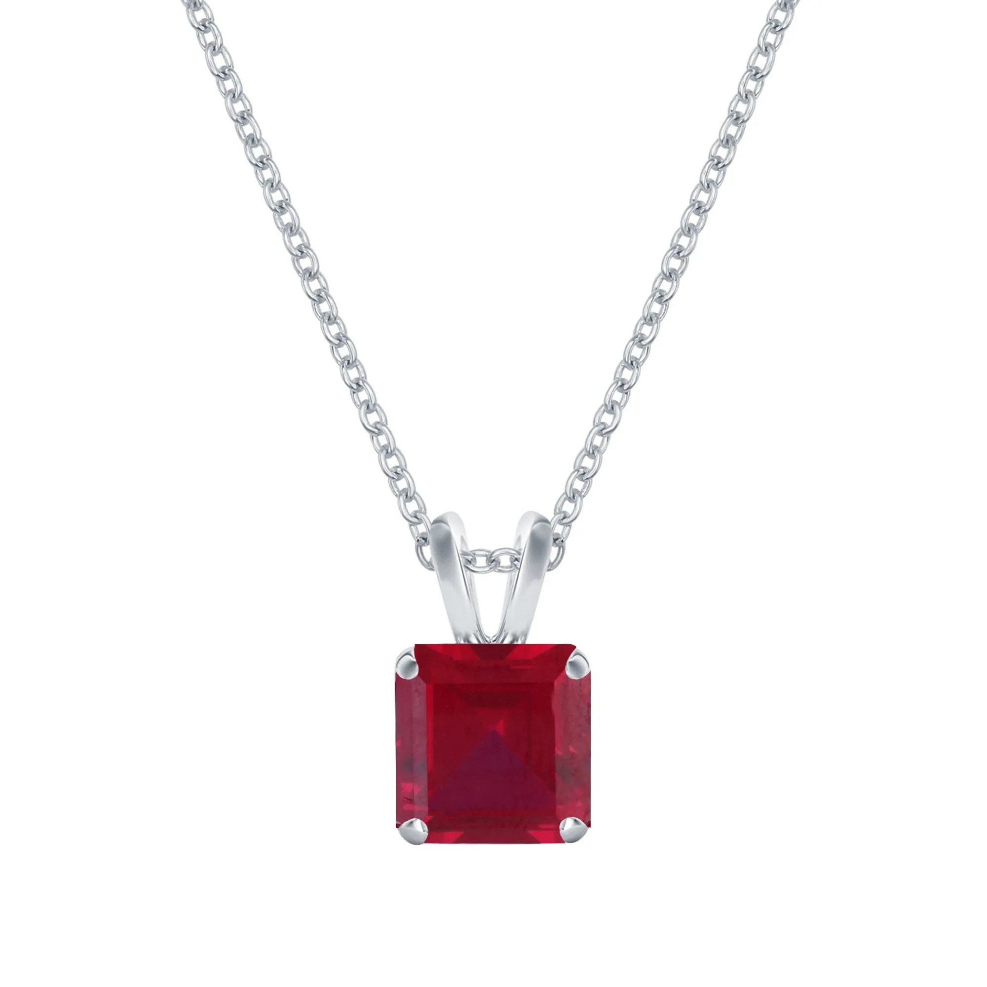 V3 Jewelry Set of Sterling Silver with Ruby Solitaire Pendant and Stud Earrings for Women sold by Zulily product image thumbnail 2