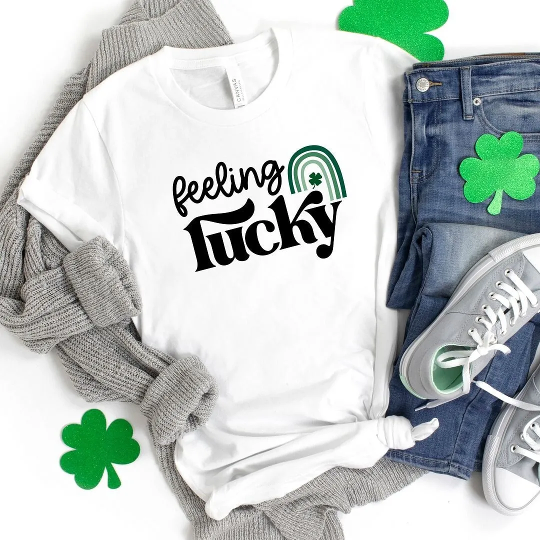 Feeling Lucky Rainbow Short Sleeve Crewnneck Tee sold by Zulily product image thumbnail 3