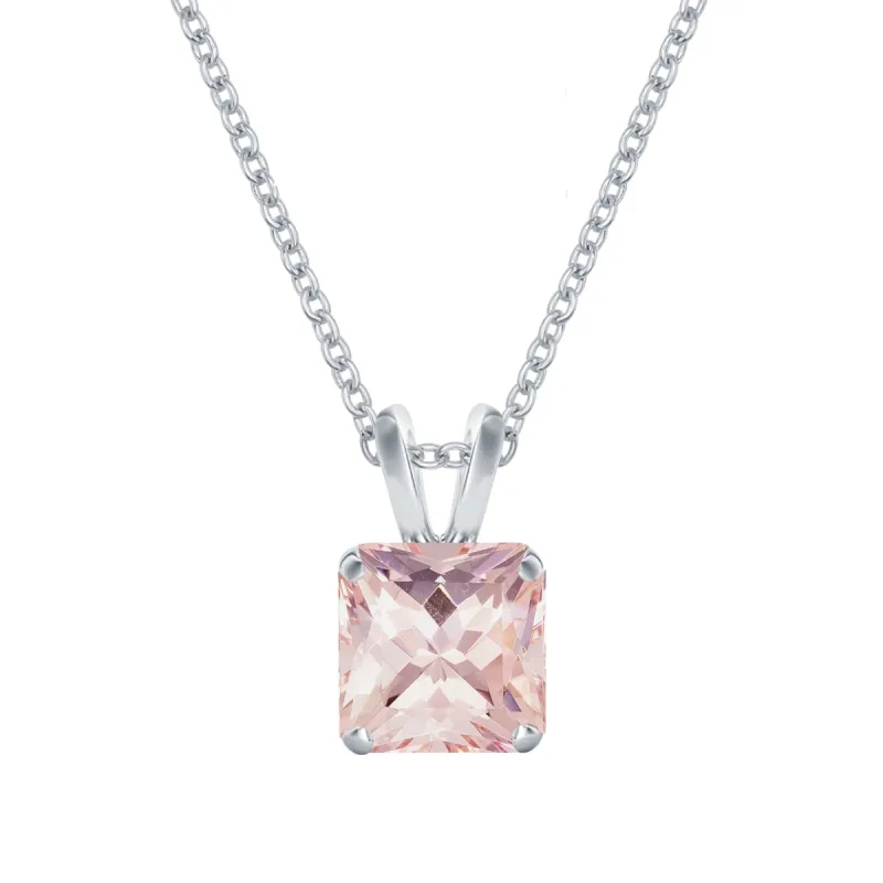 V3 Jewelry Set of Sterling Silver with Morganite Solitaire Pendant and Stud Earrings for Women sold by Zulily