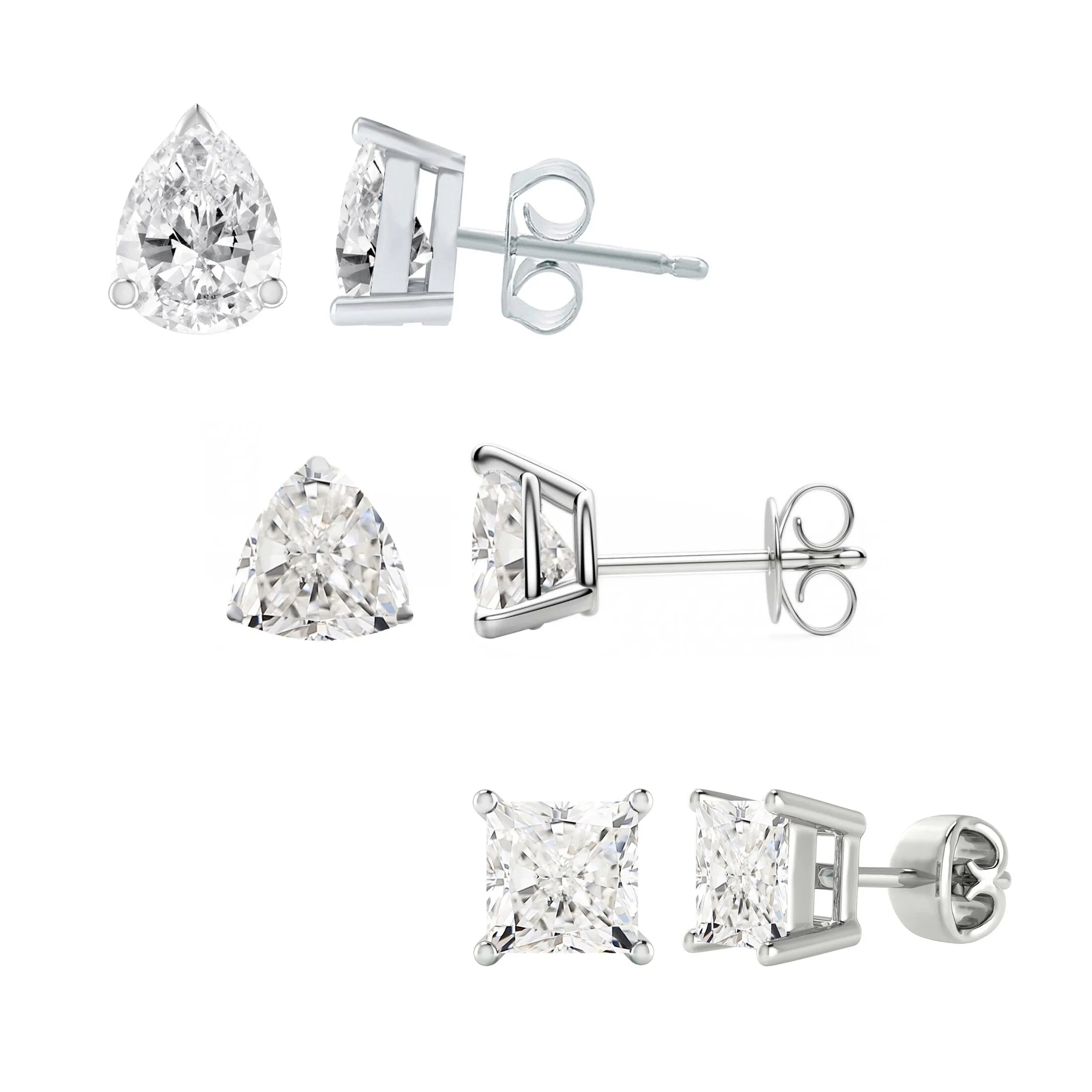 Sterling Silver with Natural White Topaz Stud Earrings sold by Zulily