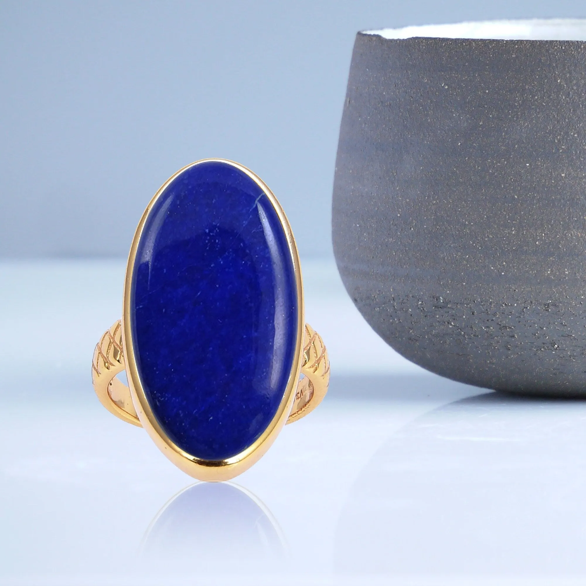 Gold Over Sterling Silver with Lapis Vintage Ring sold by Zulily product image thumbnail 2