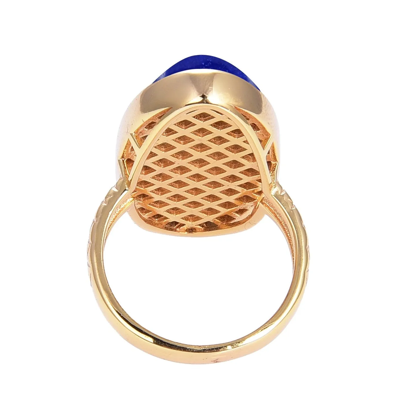 Gold Over Sterling Silver with Lapis Vintage Ring sold by Zulily product image thumbnail 4