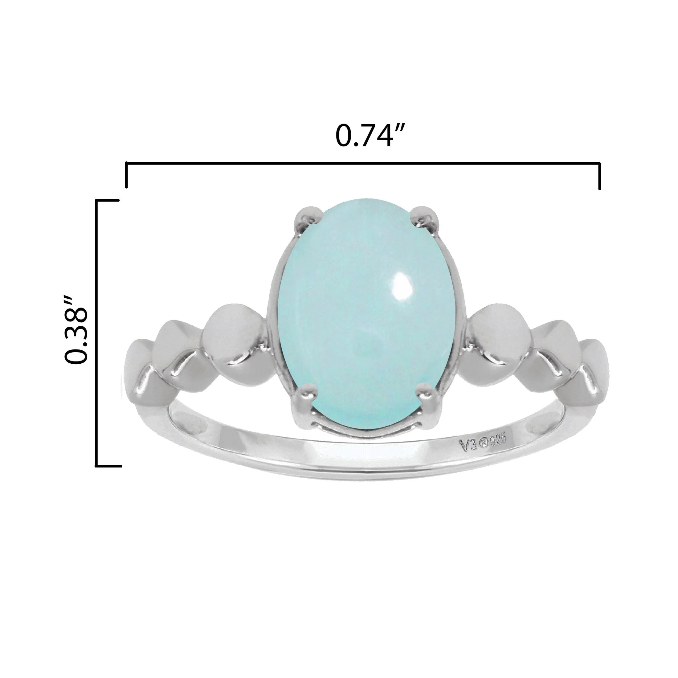 V3 Jewelry Sterling Silver with Natural Aquamarine Solitaire Ring for Women sold by Zulily product image thumbnail 2