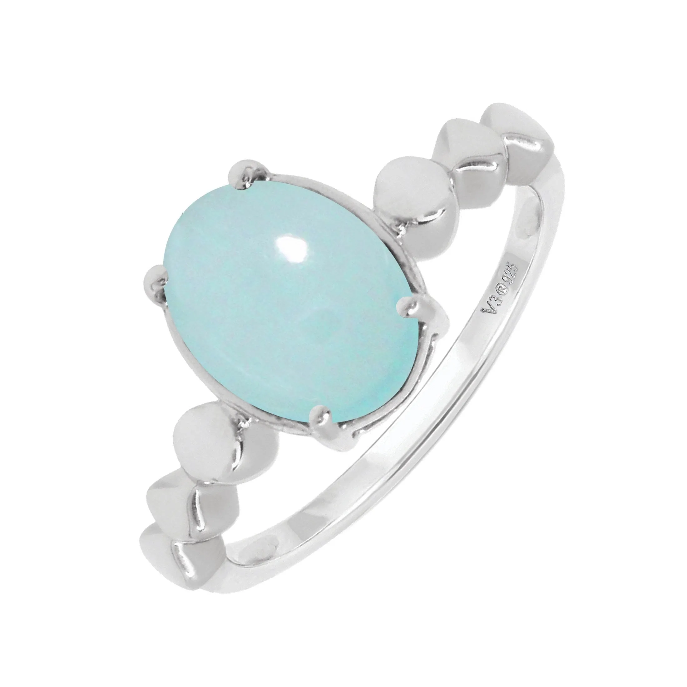 V3 Jewelry Sterling Silver with Natural Aquamarine Solitaire Ring for Women sold by Zulily product image thumbnail 3