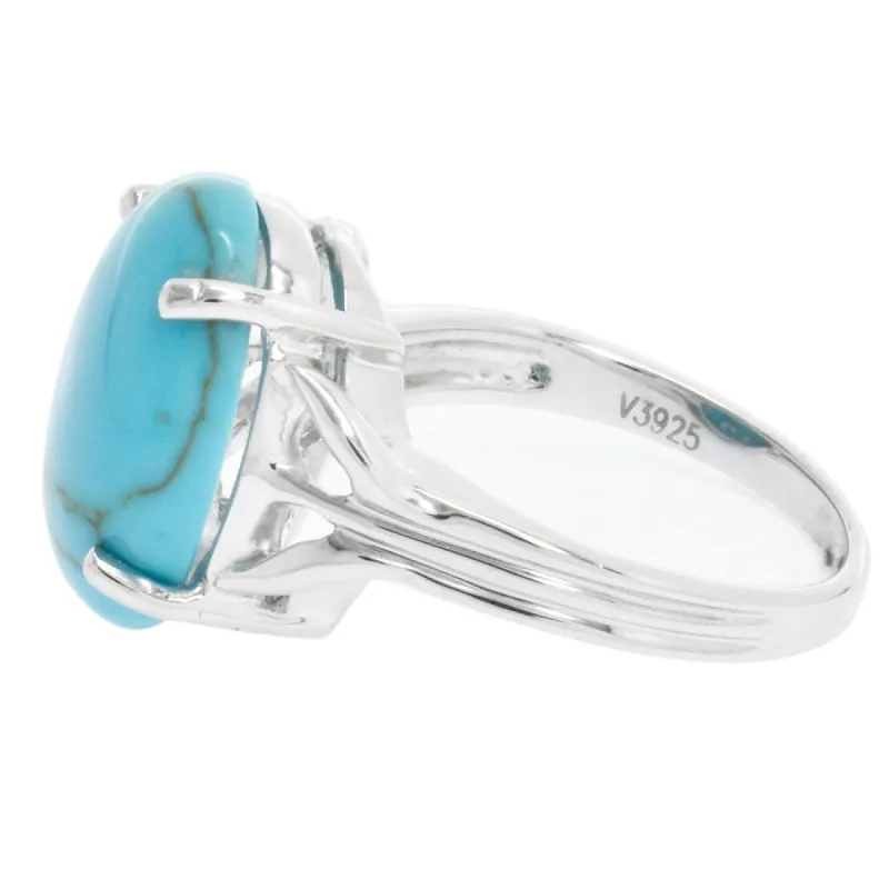 Sterling Silver with Natural Turquoise Solitaire Ring sold by Zulily