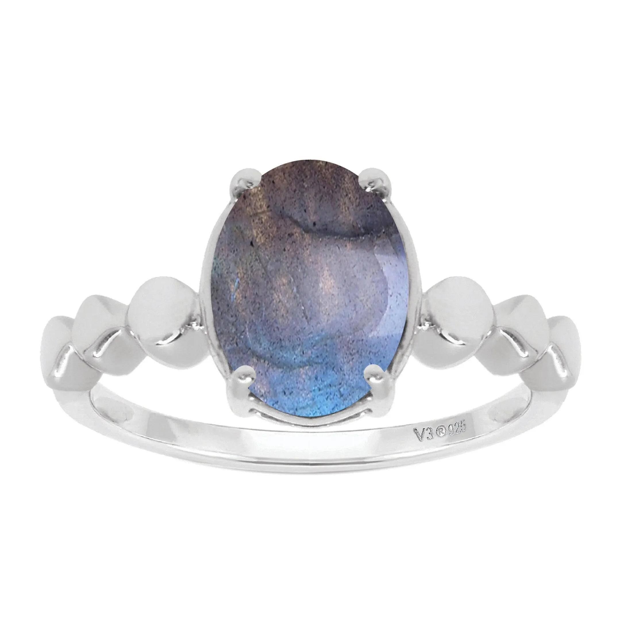 V3 Jewelry Sterling Silver with Natural Labradorite Solitaire Ring for Women sold by Zulily product image thumbnail 2