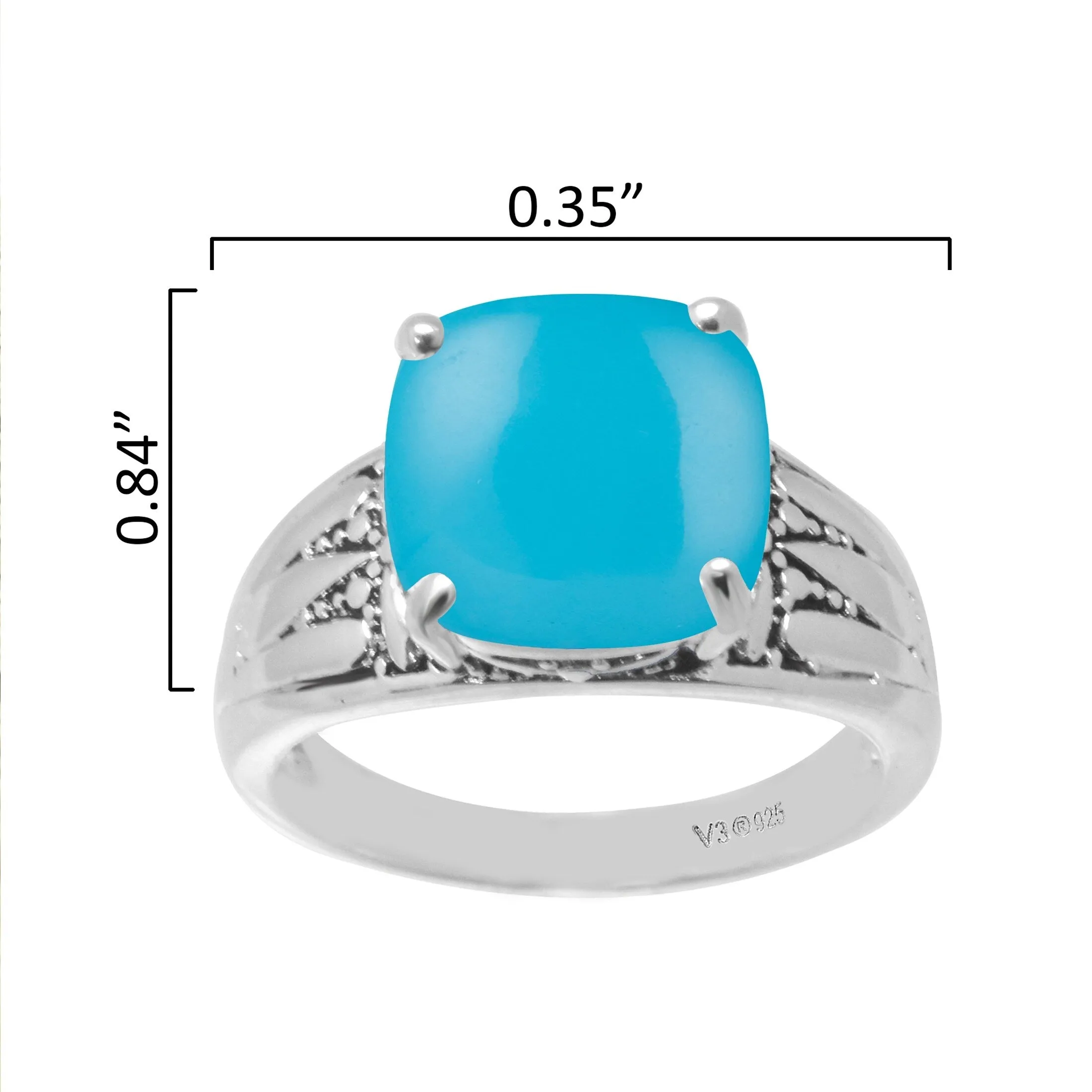 V3 Jewelry Sterling Silver with Natural Turquoise Solitaire Ring for Women sold by Zulily product image thumbnail 4