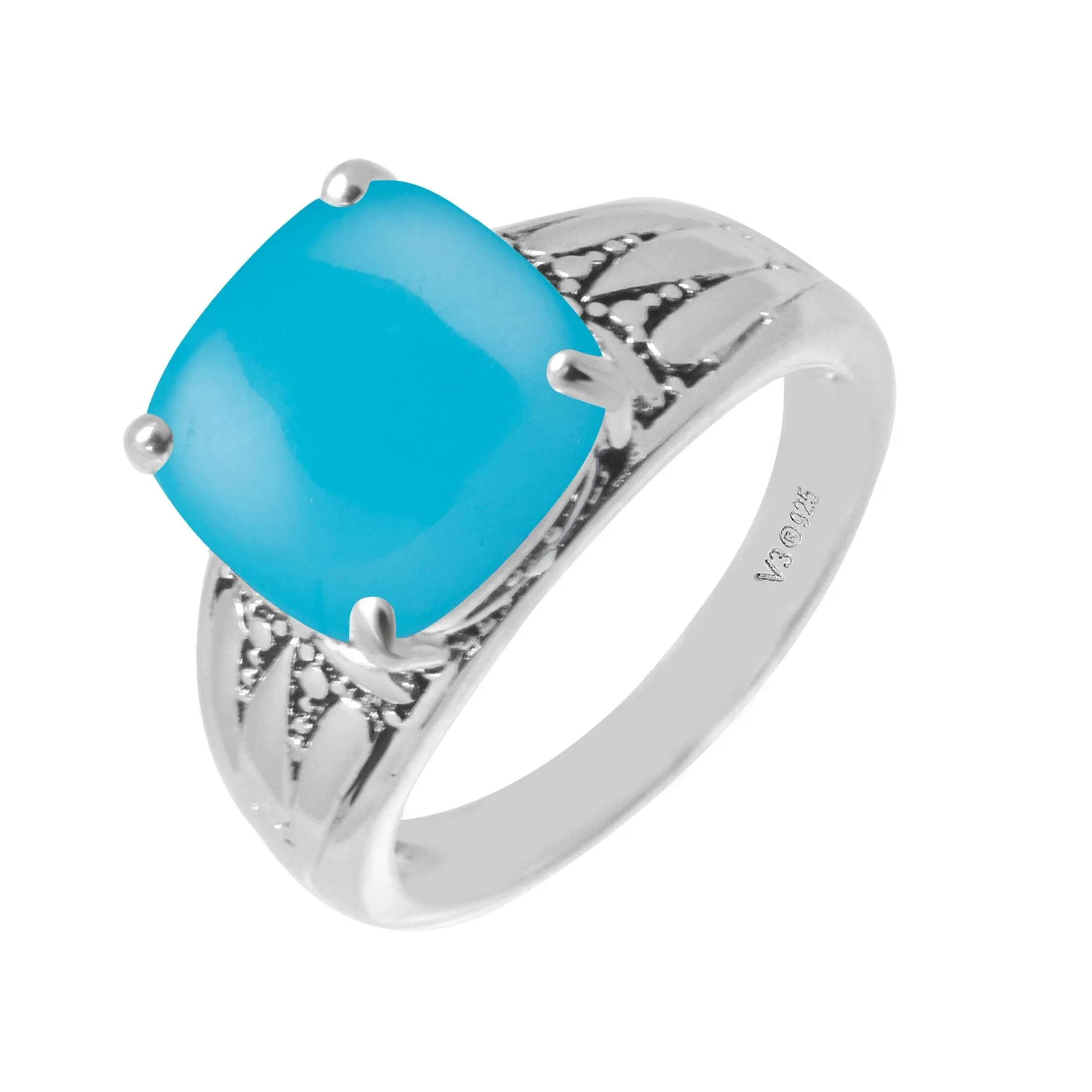 V3 Jewelry Sterling Silver with Natural Turquoise Solitaire Ring for Women sold by Zulily product image thumbnail 5