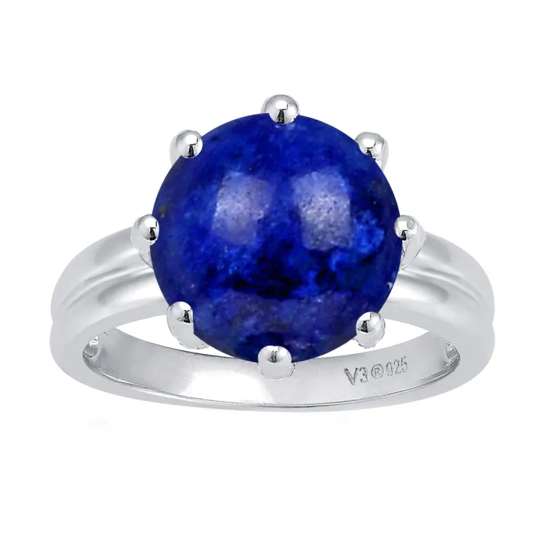 Sterling Silver with Natural Lapis Lazuli Solitaire Ring sold by Zulily