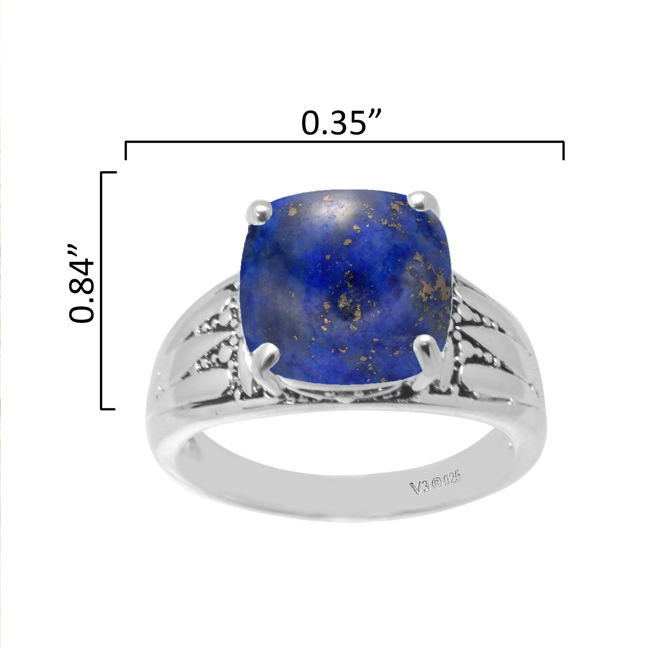 V3 Jewelry Sterling Silver with Natural Lapis Solitaire Ring sold by Zulily