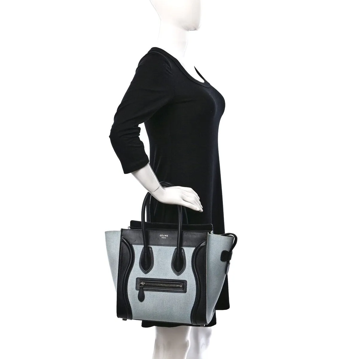 Celine Textile Smooth Calfskin Micro Bi-Color Luggage Blue (Pre-Owned) - One Size sold by Zulily product image thumbnail 2