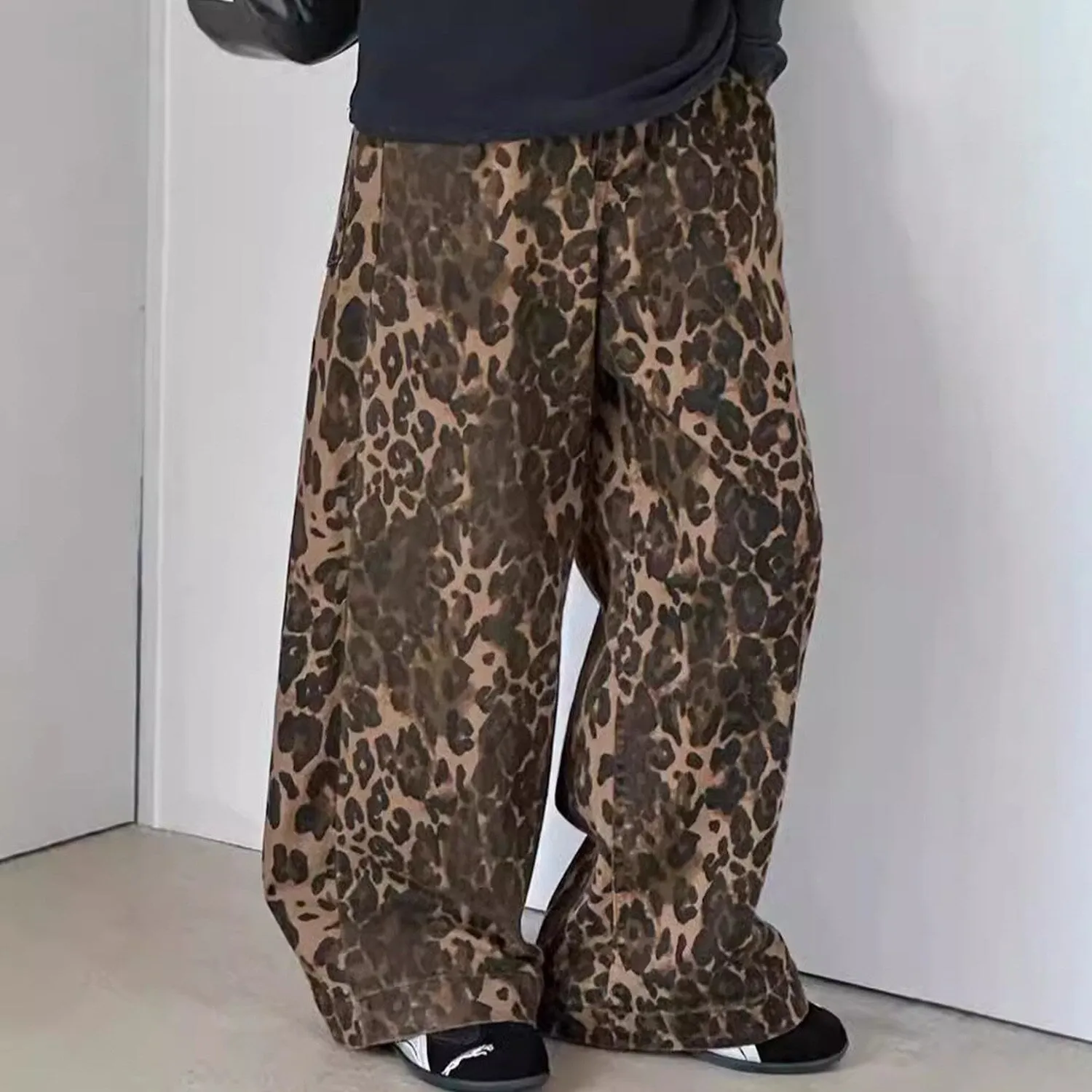 Brown Leopard Wide-Leg Pants sold by Zulily product image thumbnail 5