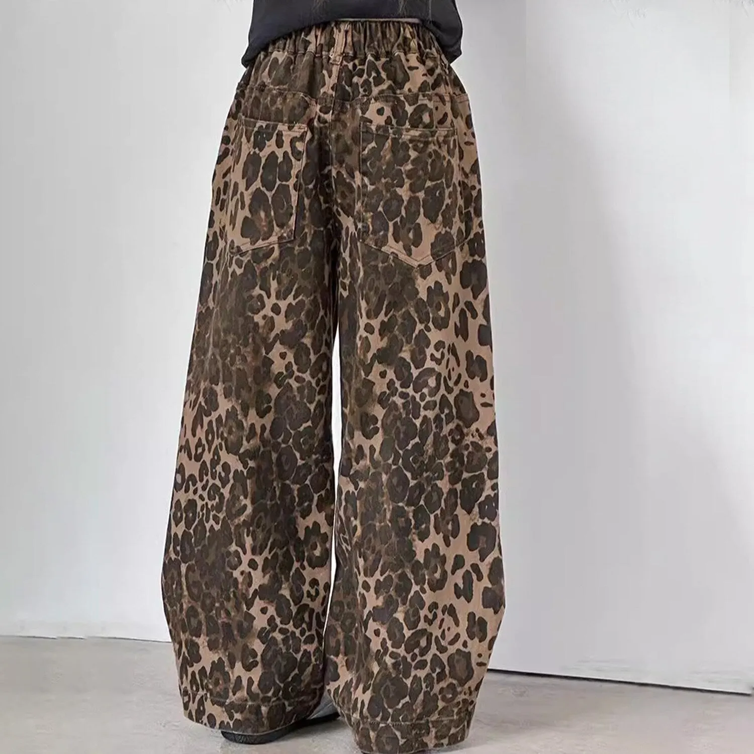 Brown Leopard Wide-Leg Pants sold by Zulily