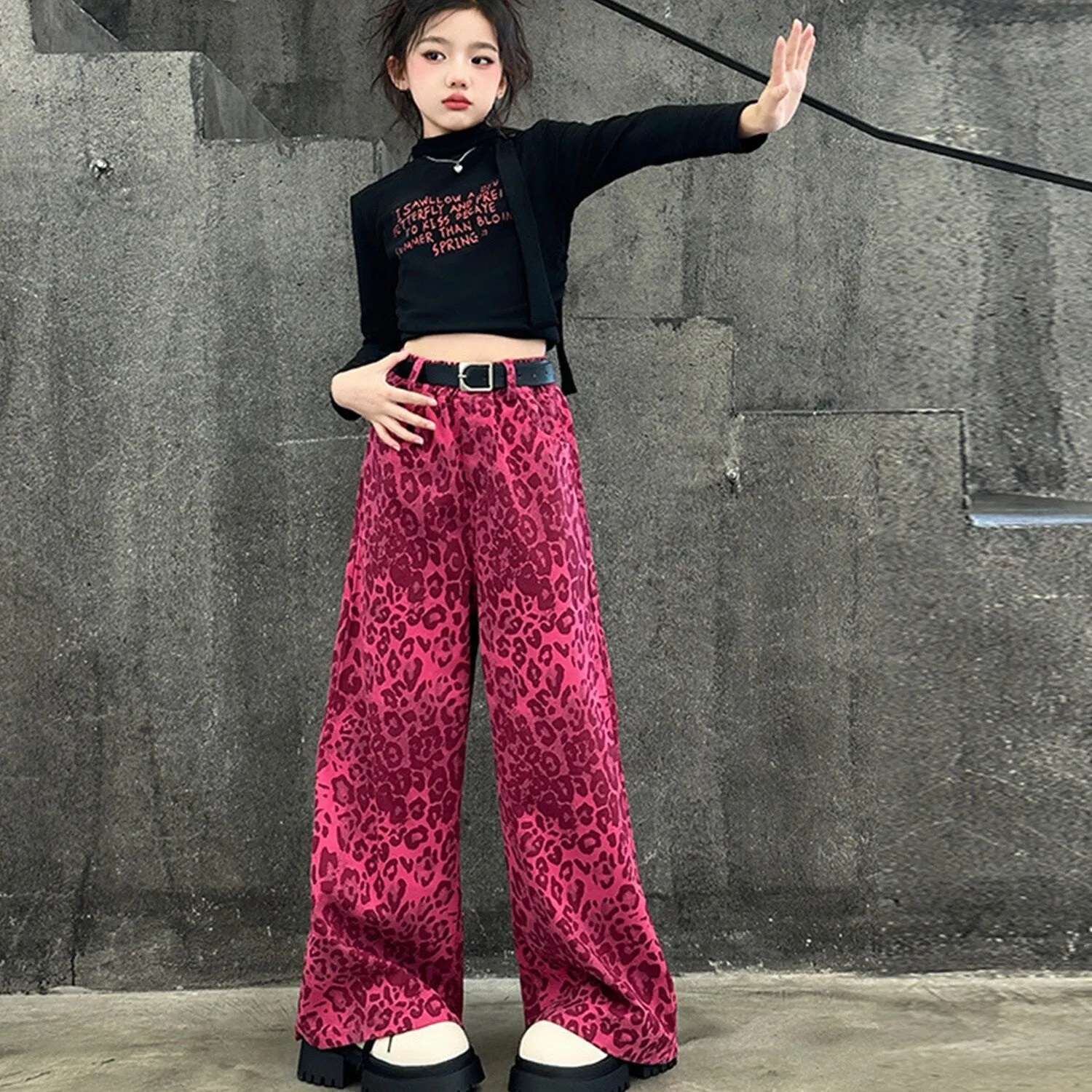 Pink Leopard Wide-Leg Pants sold by Zulily product image thumbnail 2