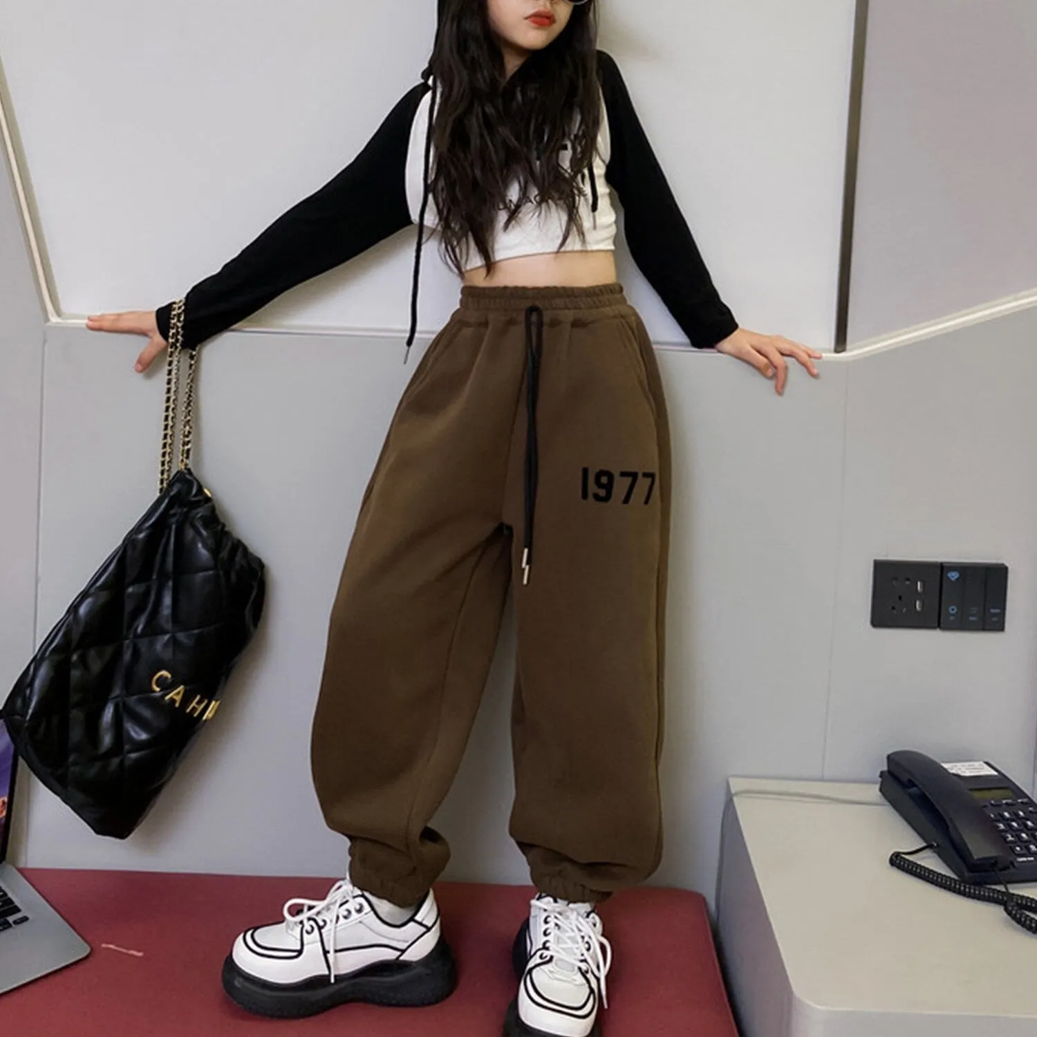 Brown "1977" Sweatpants sold by Zulily product image thumbnail 2