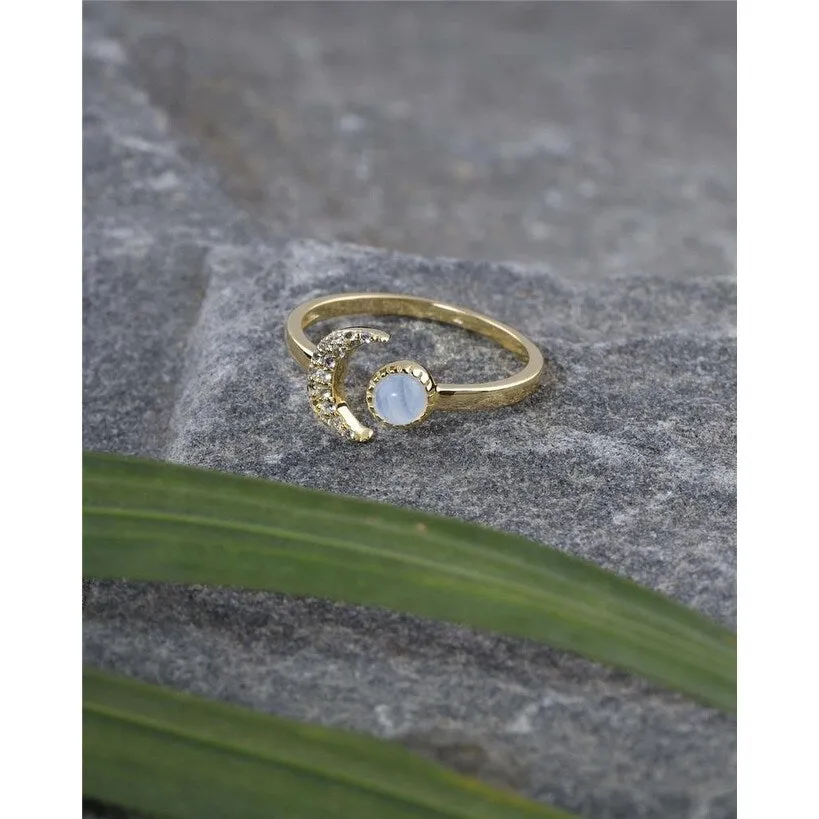 YS Gems Gold Plated Over Sterling Silver Rainbow Moonstone Stack Ring sold by Zulily product image thumbnail 2