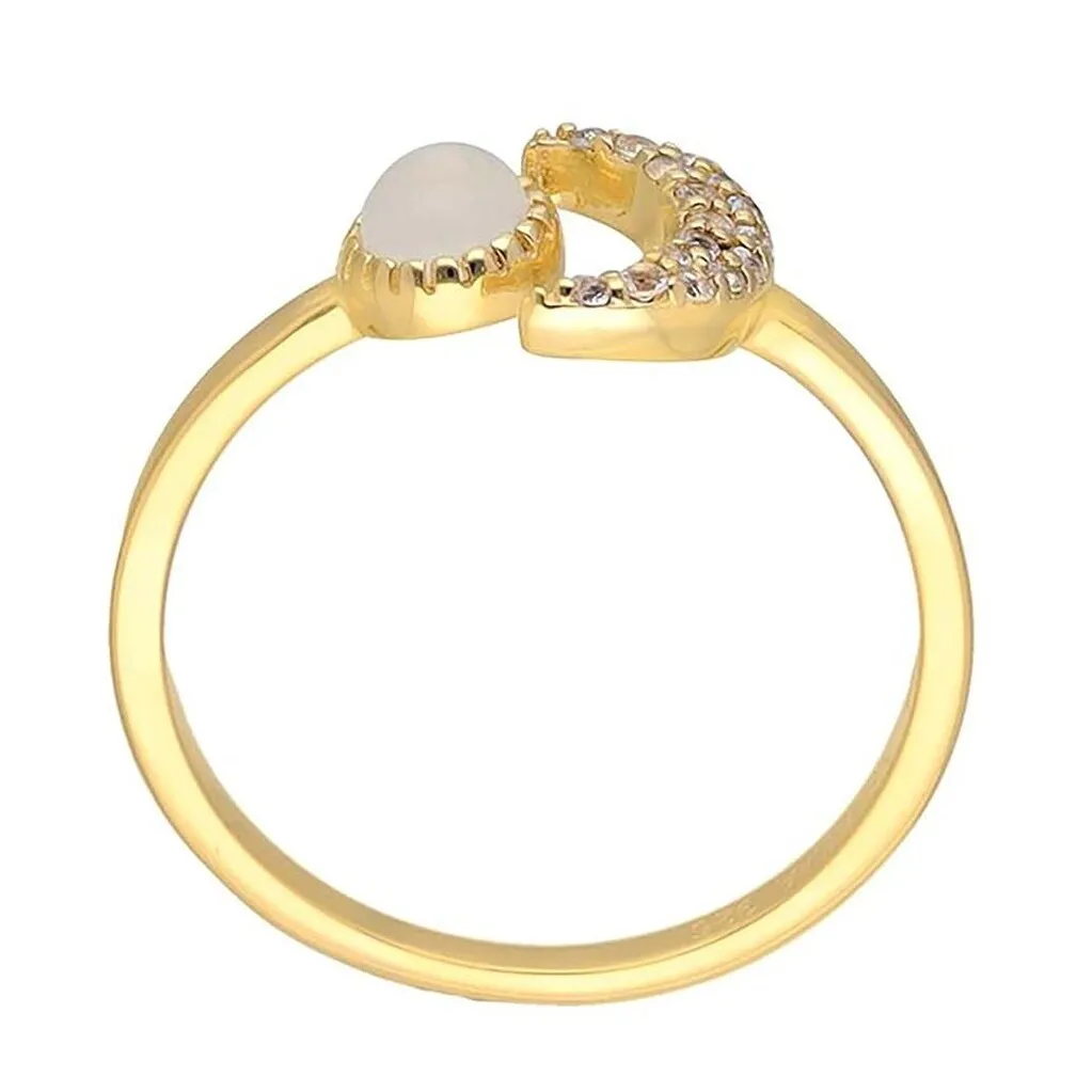 YS Gems Gold Plated Over Sterling Silver Rainbow Moonstone Stack Ring sold by Zulily product image thumbnail 4