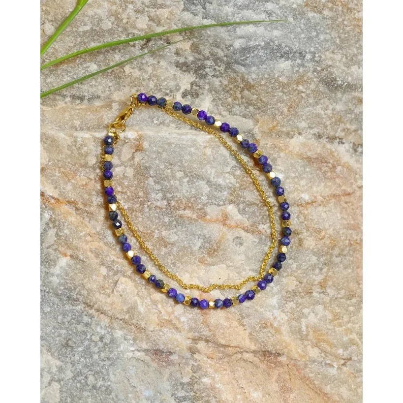 YS Gems Brass Lapis Beads Bracelet Showcasing a Blend of Elegance. sold by Zulily product image thumbnail 2