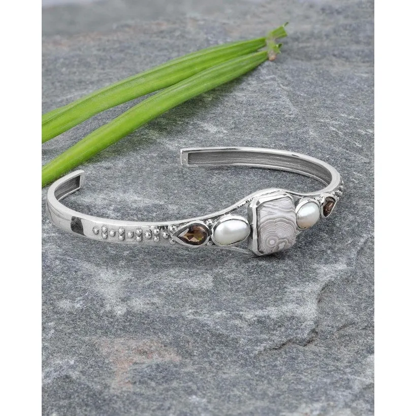 YS Gems Sterling Silver Crazy Lace Agate Cuff Bracelet sold by Zulily product image thumbnail 2