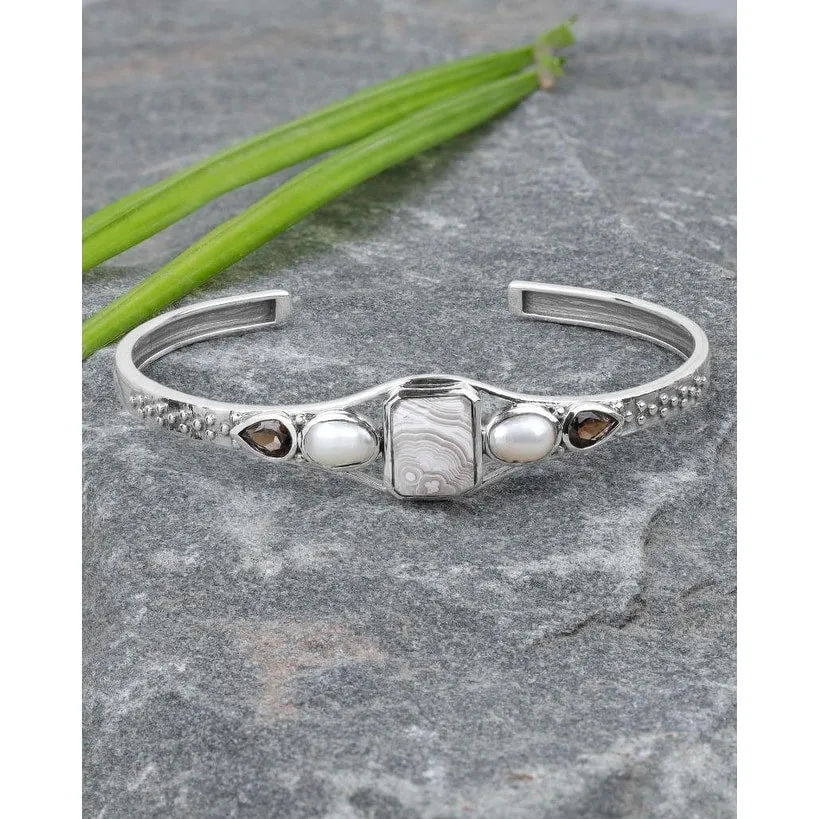 YS Gems Sterling Silver Crazy Lace Agate Cuff Bracelet sold by Zulily product image thumbnail 4