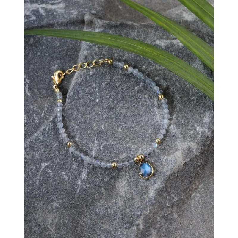 YS Gems Brass Labradorite Gemstone Bracelet sold by Zulily