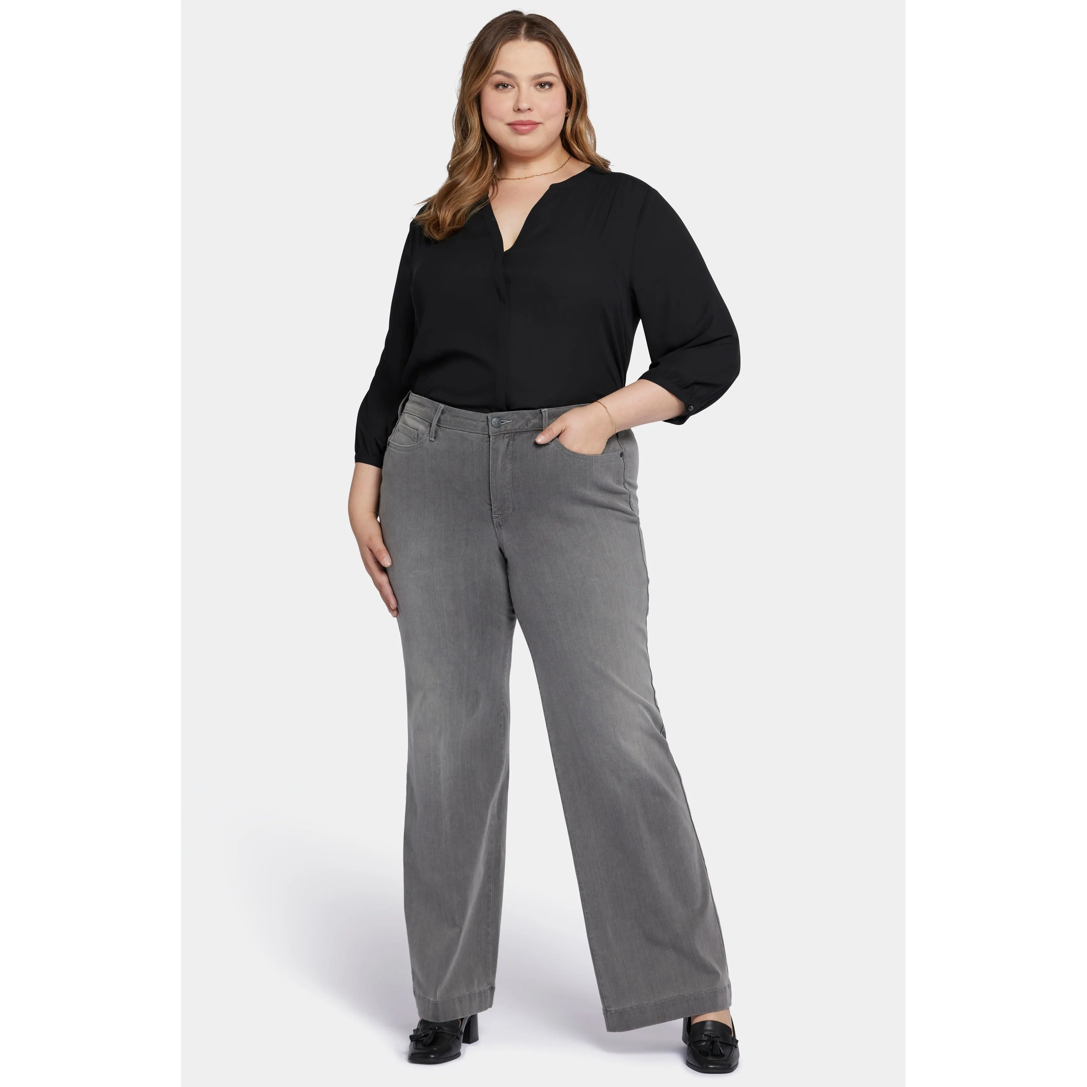 Ladies Plus-Teresa Wide Leg 1 1/2" Hem sold by Zulily