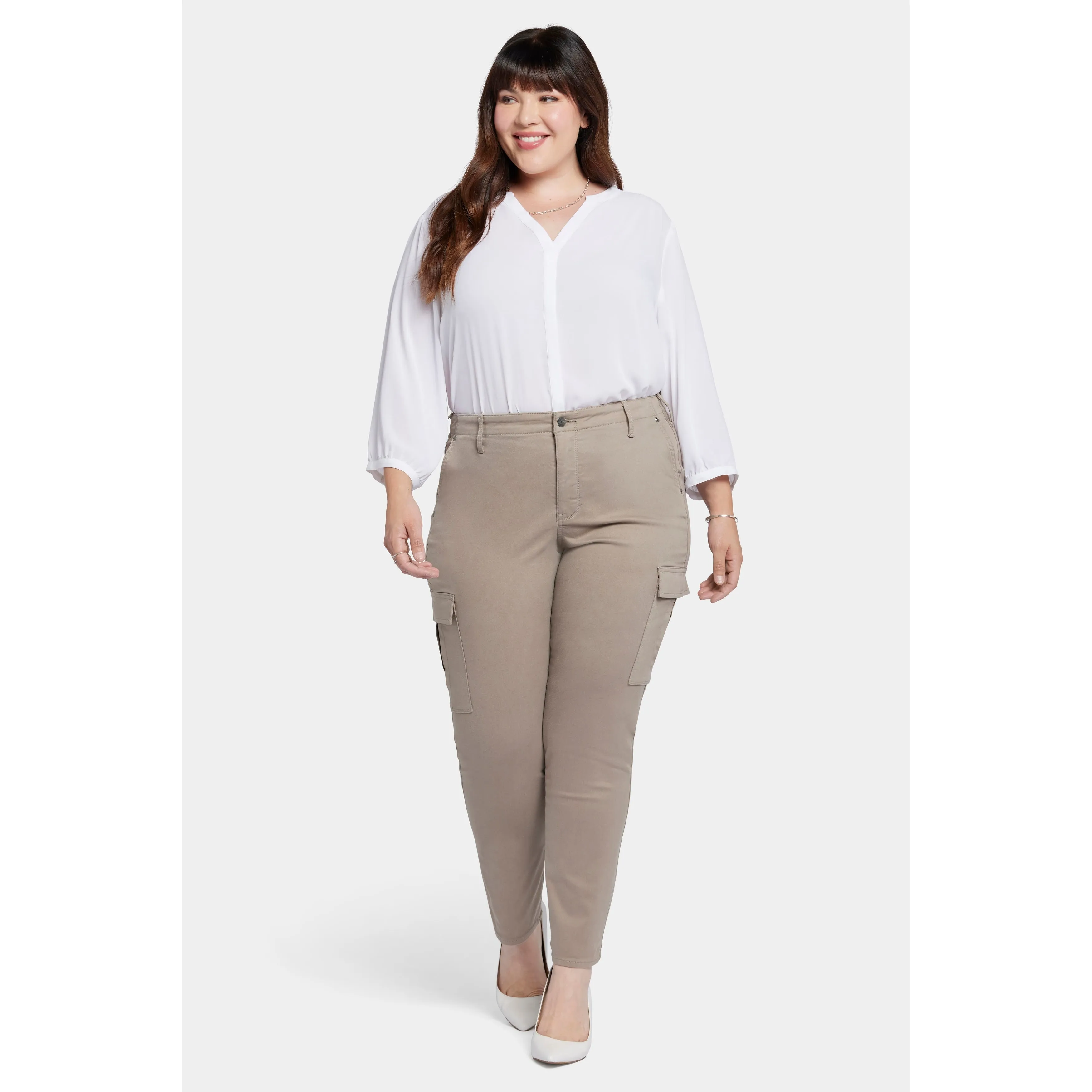 Ladies Plus-Sheri Slim Cargo Hollywood Waistband sold by Zulily