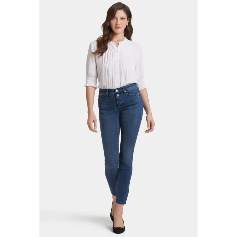 Ladies-Ami Skinny Mock Button Fly sold by Zulily