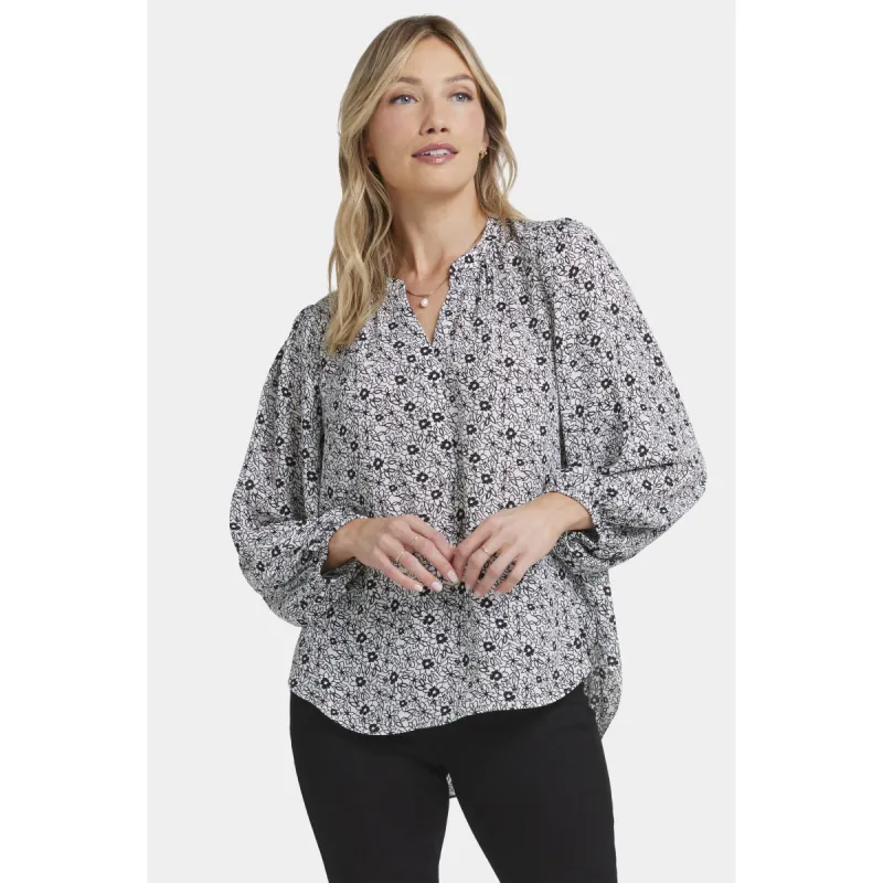 Ladies-Puff Sleeve Popover Top sold by Zulily