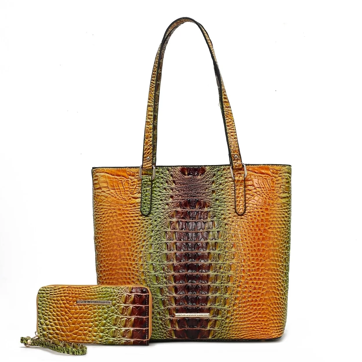 Mkfcollection Piper Gradient Croc Tote Bag Vegan Leather Designer Handbag sold by Zulily product image thumbnail 3