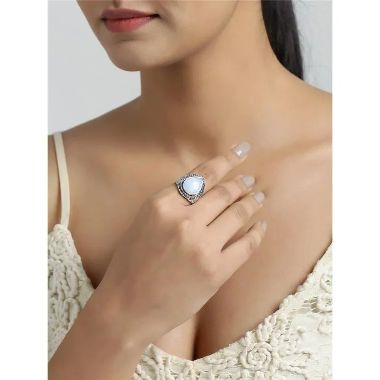 YS Gems Sterling Silver Labradorite Textured Ring sold by Zulily product image thumbnail 4