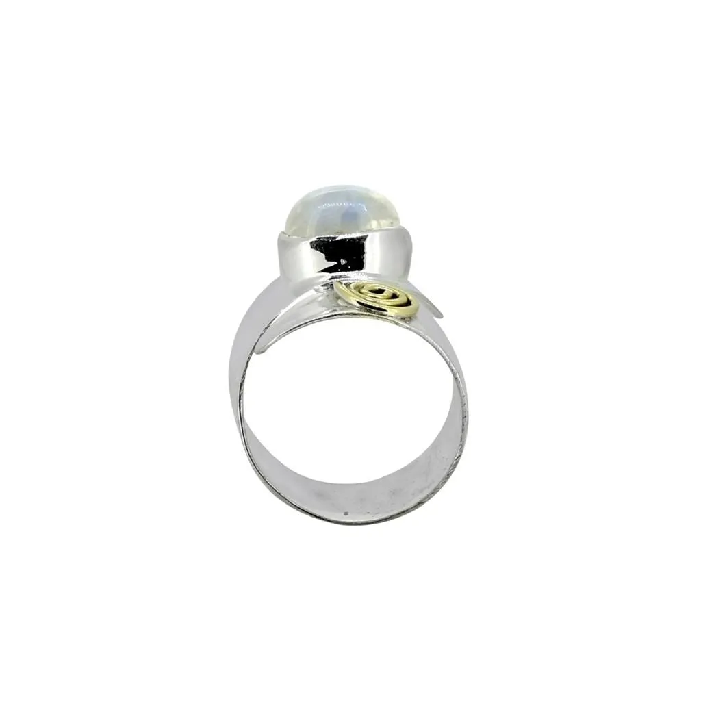 YS Gems Sterling Silver Rainbow Moonstone Gemstone Free Size Ring sold by Zulily product image thumbnail 3