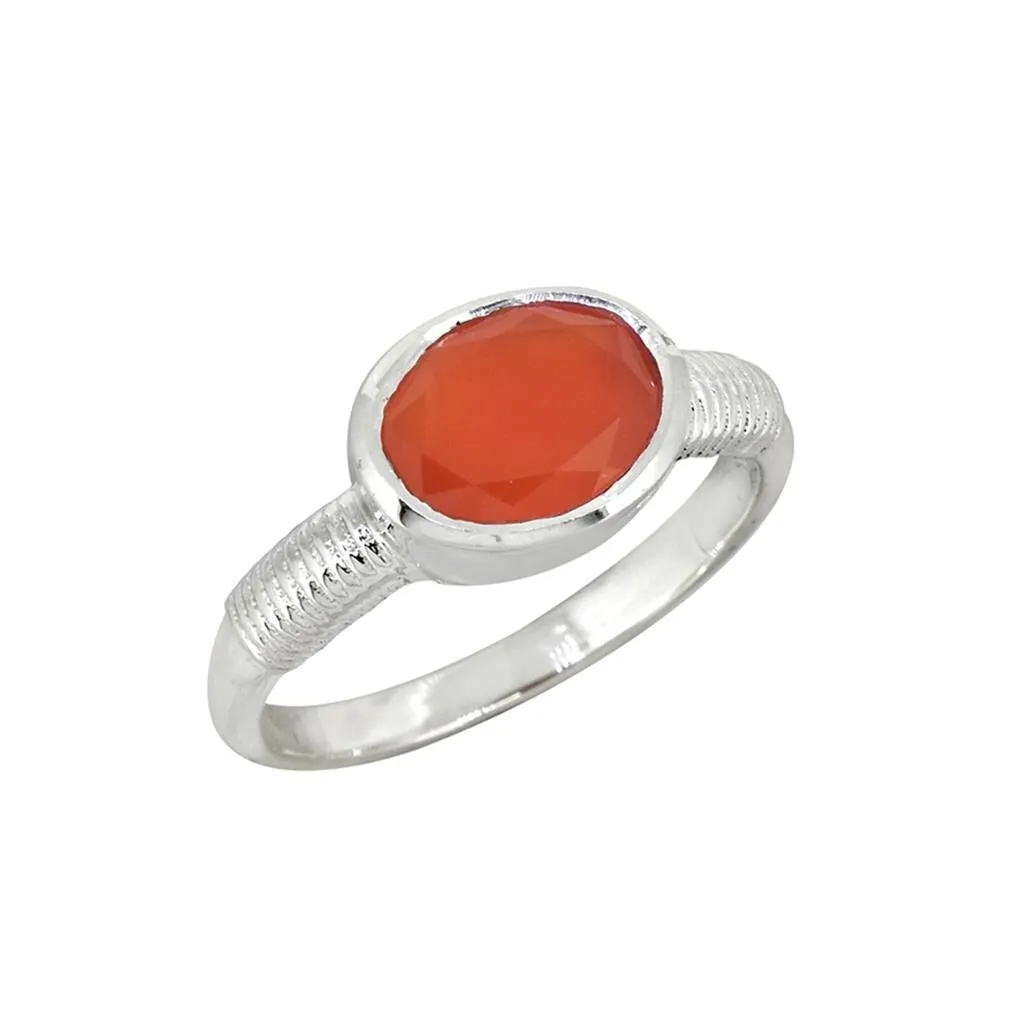 YS Gems Sterling Silver Carnelian Textured Ring sold by Zulily product image thumbnail 2