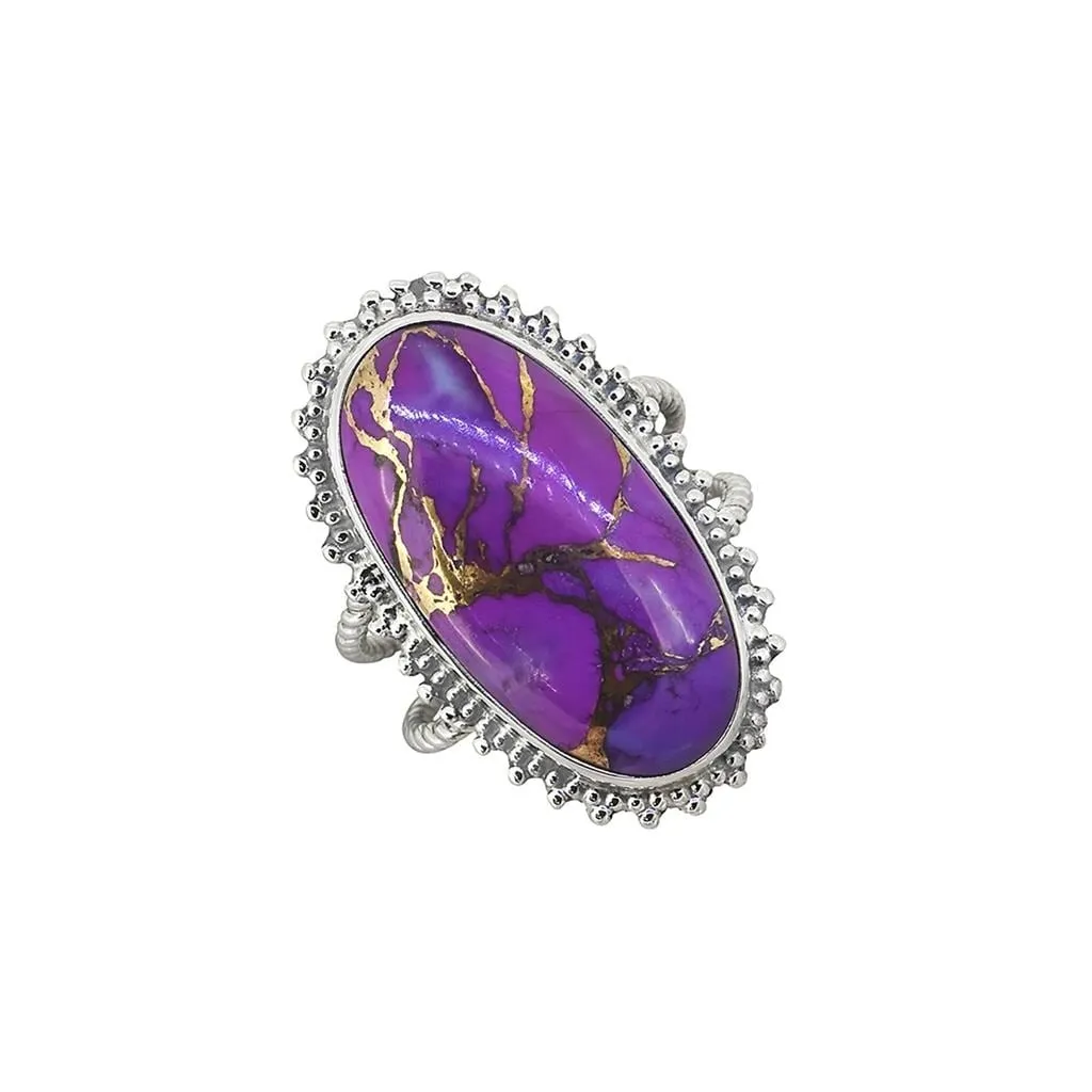 YS Gems Sterling Silver Purple Copper Turquoise Textured Ring sold by Zulily product image thumbnail 2
