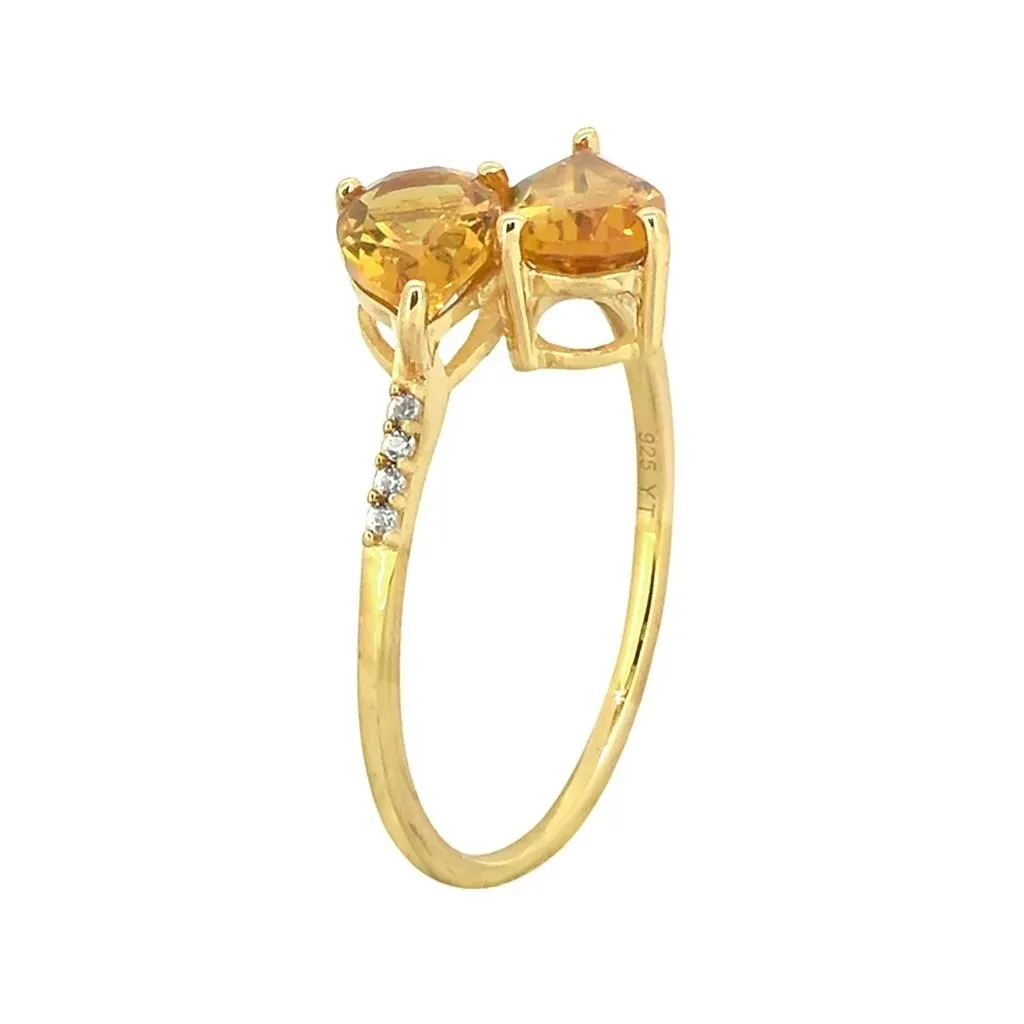 YS Gems Gold Plated Over Sterling Silver Citrine White Topaz Band Ring sold by Zulily product image thumbnail 3