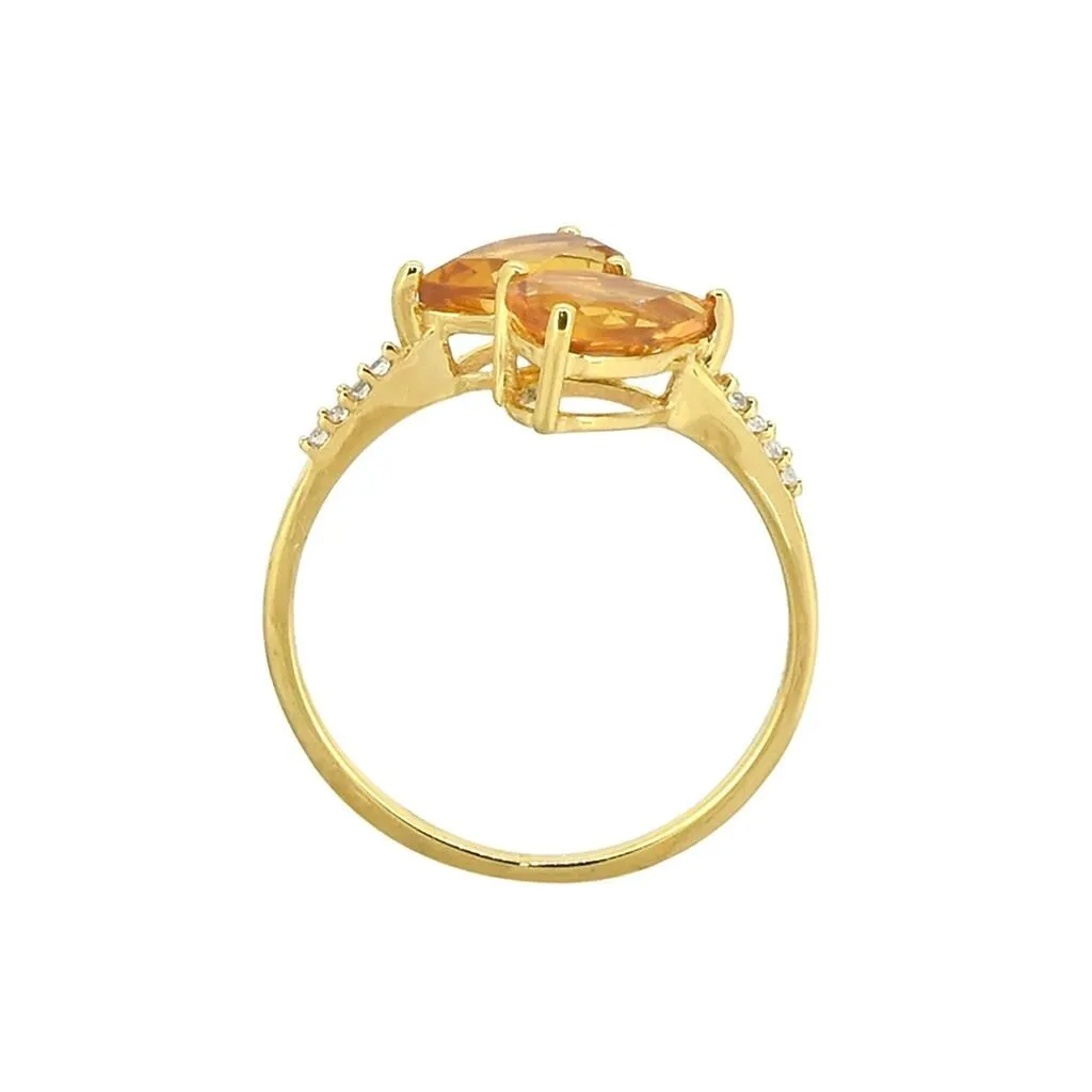 YS Gems Gold Plated Over Sterling Silver Citrine White Topaz Band Ring sold by Zulily product image thumbnail 2